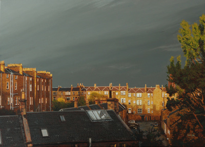 Buckingham Terrace Reflected Storm, 70 x 50 cm, oil on cotton, 2026
