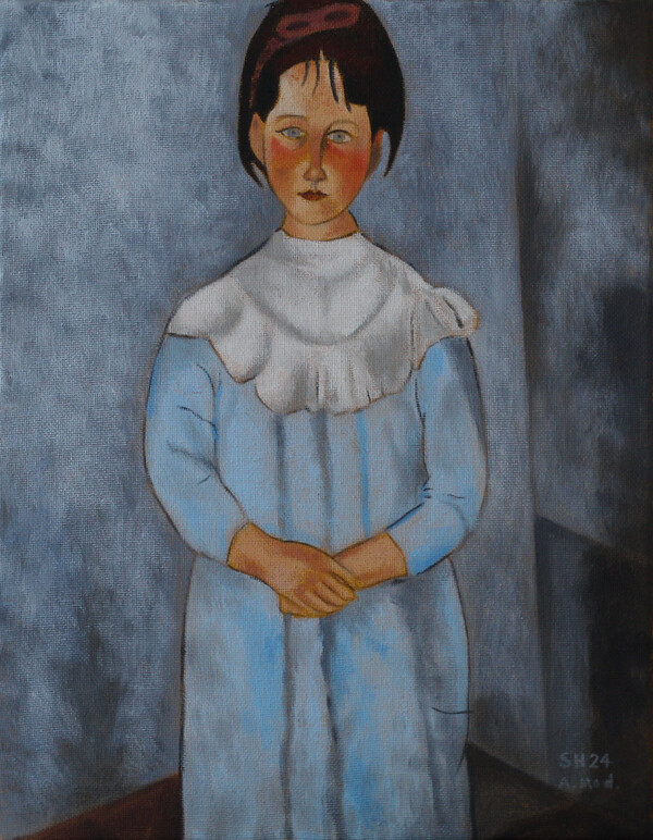 Girl in Blue Dress (after Modigliani)