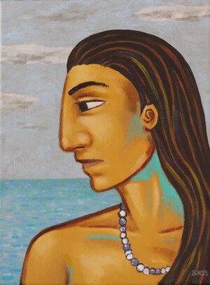 Golden Girl, 30 x 40 cm, oil on cotton, 2025