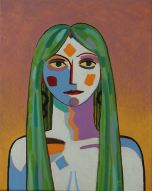 Green Haired Girl, 40 x 50 cm, oil on cotton canvas, 2026