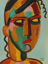 Mystical Head (Head of a Girl), 25 x 20 cm, oil on oil paper, 2026