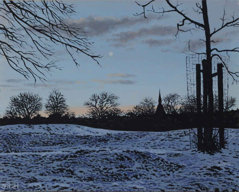 Moonrise and snow