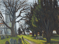 Churchyard, Frosty Winter Morning (Study)